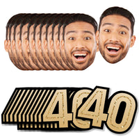 Custom 40th birthday fun face and number mini cutouts