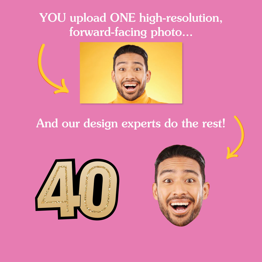 40th birthday face cutouts created from one uploaded photo