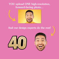 40th birthday face cutouts created from one uploaded photo