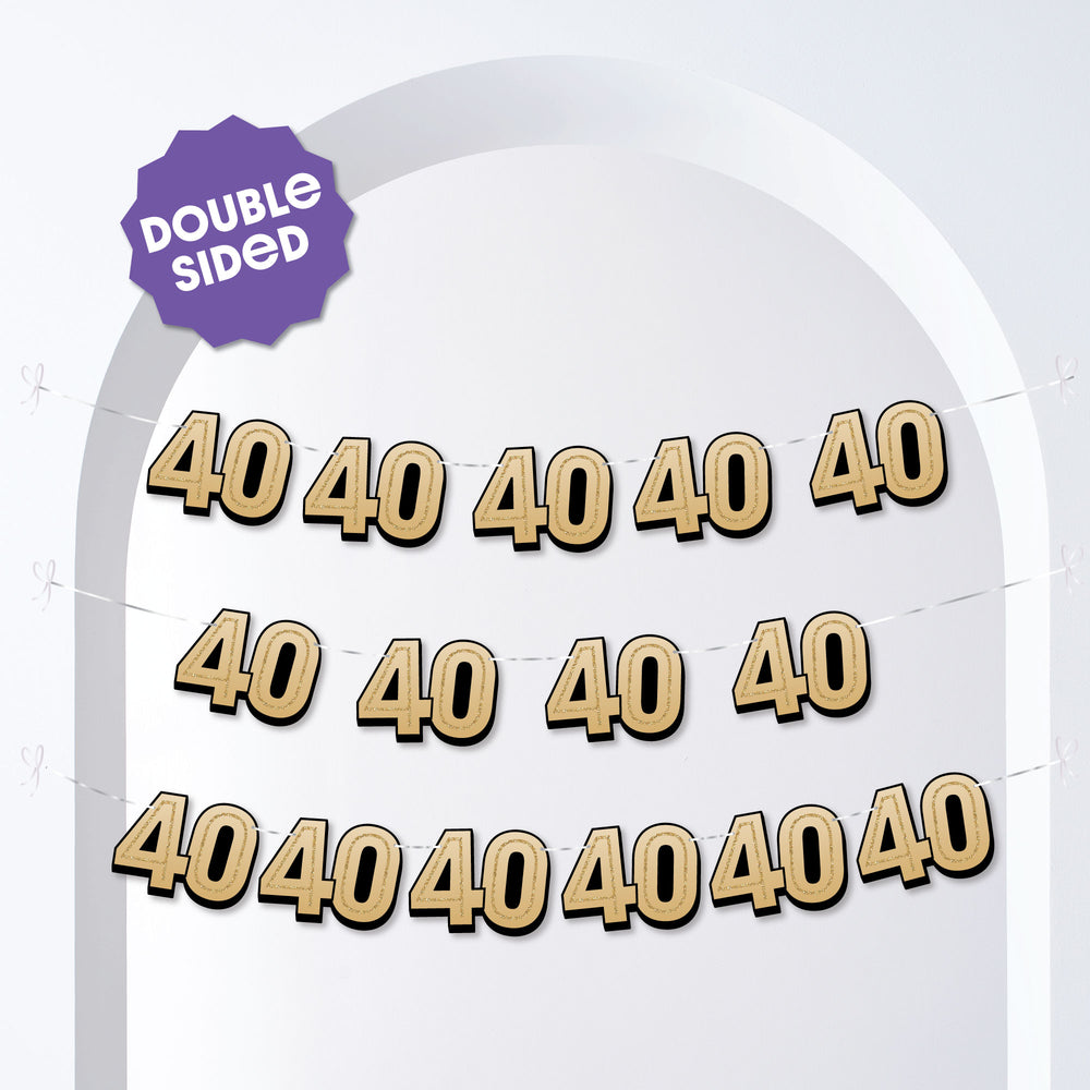 40th Birthday Garland Banner - 15 Pc