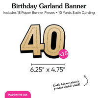 40th Birthday Garland Banner - 15 Pc