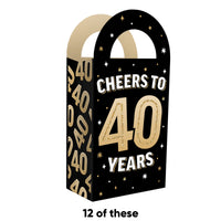 40th Birthday Paper Favor Bags - 12 Ct