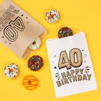 Paper Treat Bags - 40th Birthday - 25 Ct