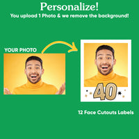 Custom Face Drink Pouches - 40th Birthday - 12 Ct