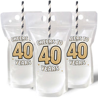 Drink Pouches - 40th Birthday - 12 Ct