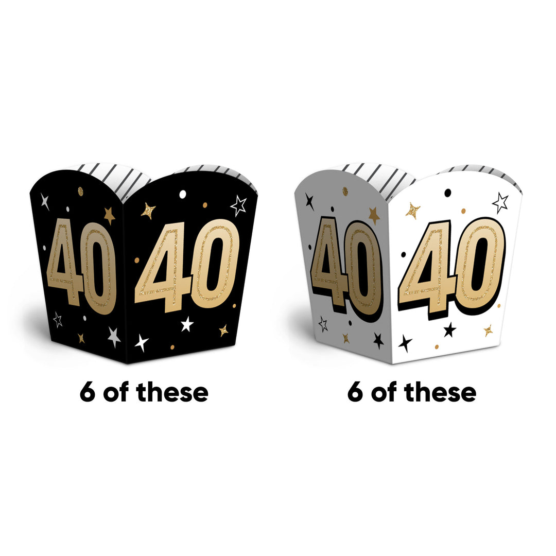 40th Birthday Treat Boxes - 12 Ct