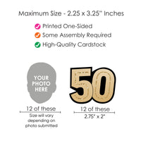 50th birthday straw decoration dimensions and material detail image