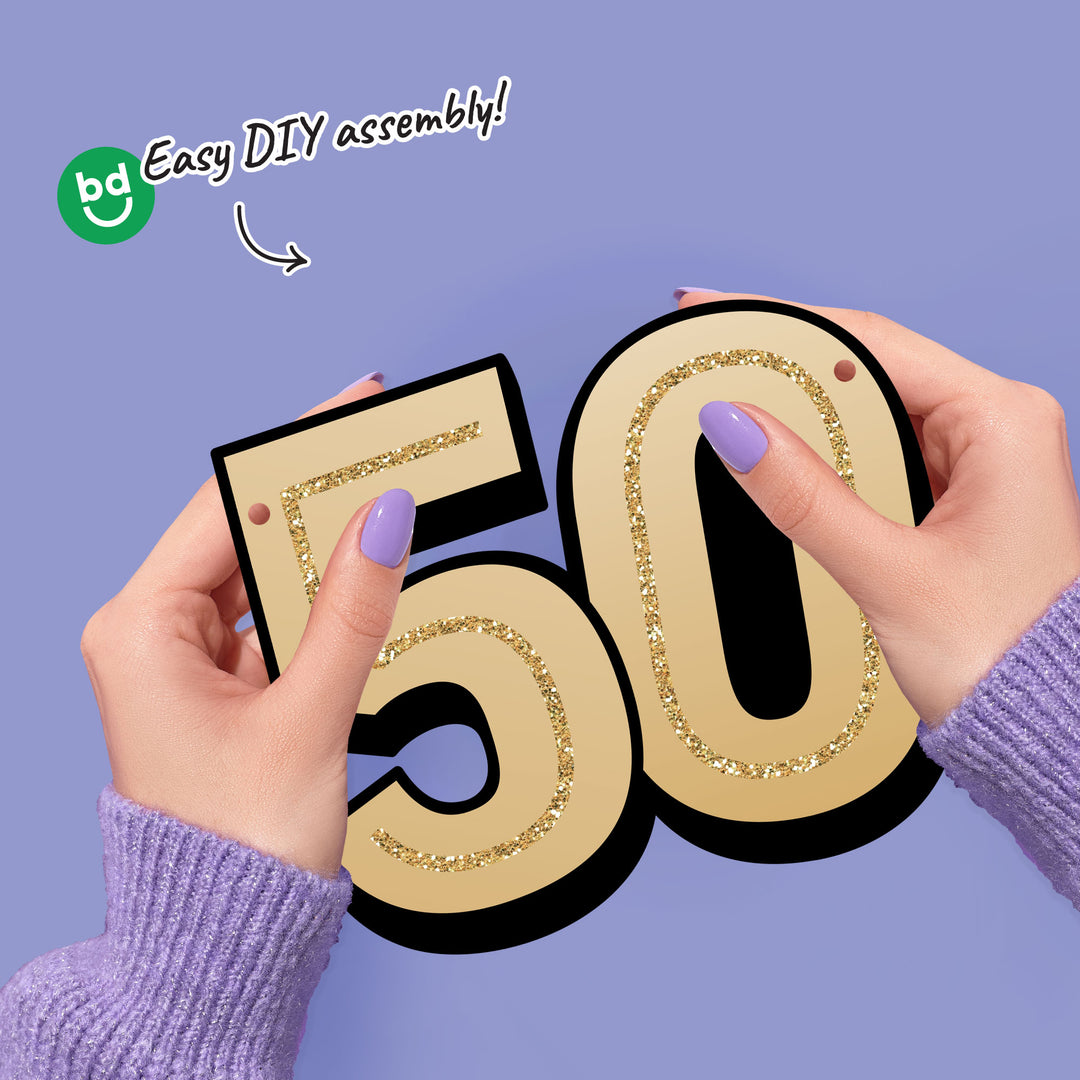 50th Birthday Garland Banner - 15 Pc