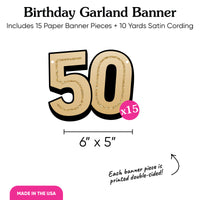 50th Birthday Garland Banner - 15 Pc