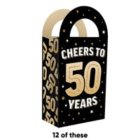 50th Birthday Paper Favor Bags - 12 Ct