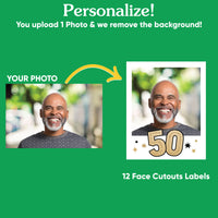 Custom Face Drink Pouches - 50th Birthday - 12 Ct