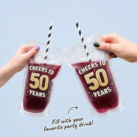 Drink Pouches - 50th Birthday - 12 Ct