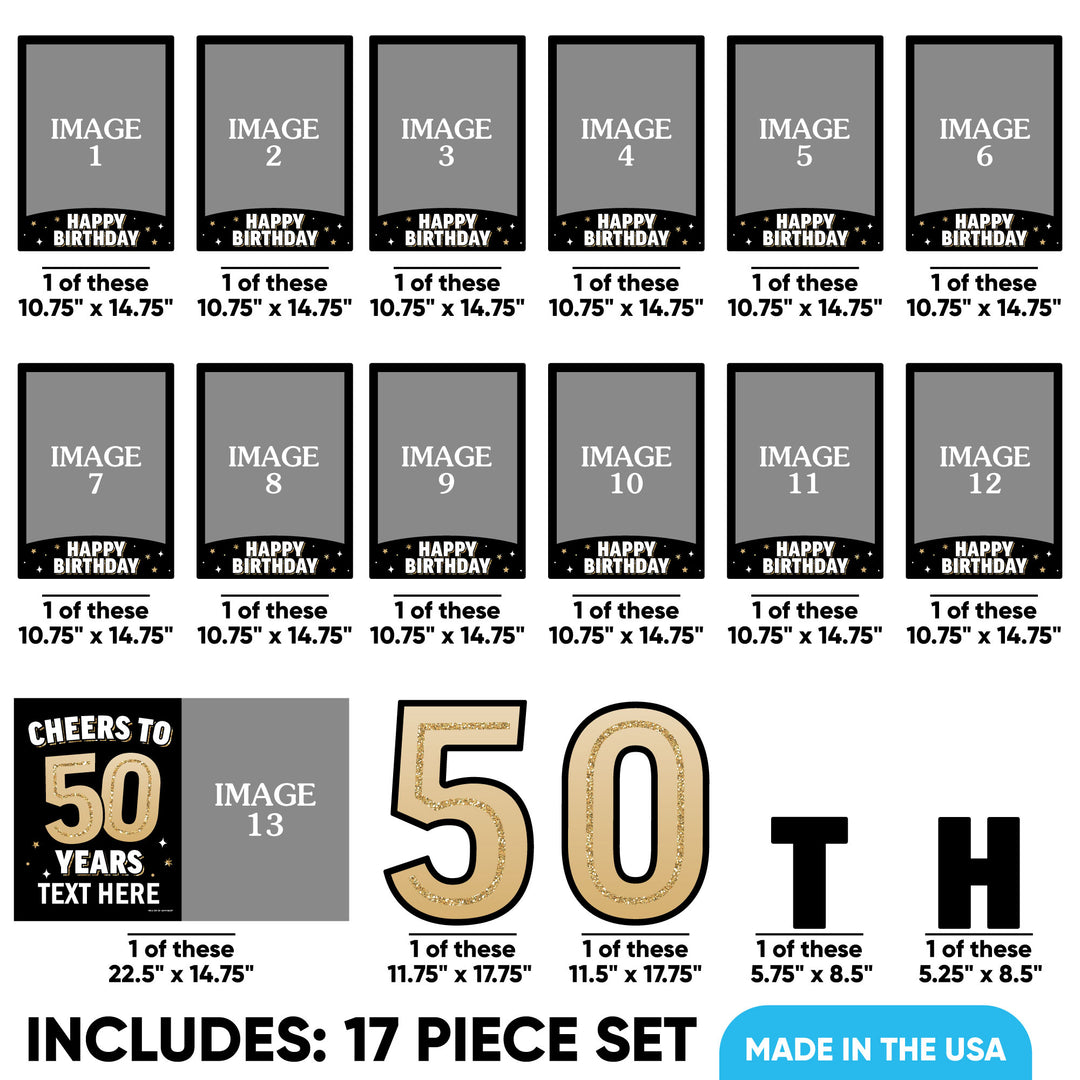 Custom Photo 50th Birthday Party Yard Sign Set