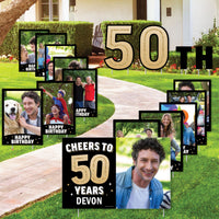 Custom Photo 50th Birthday Party Yard Sign Set