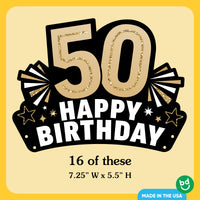 50th Birthday Paper Headbands - 16 Ct