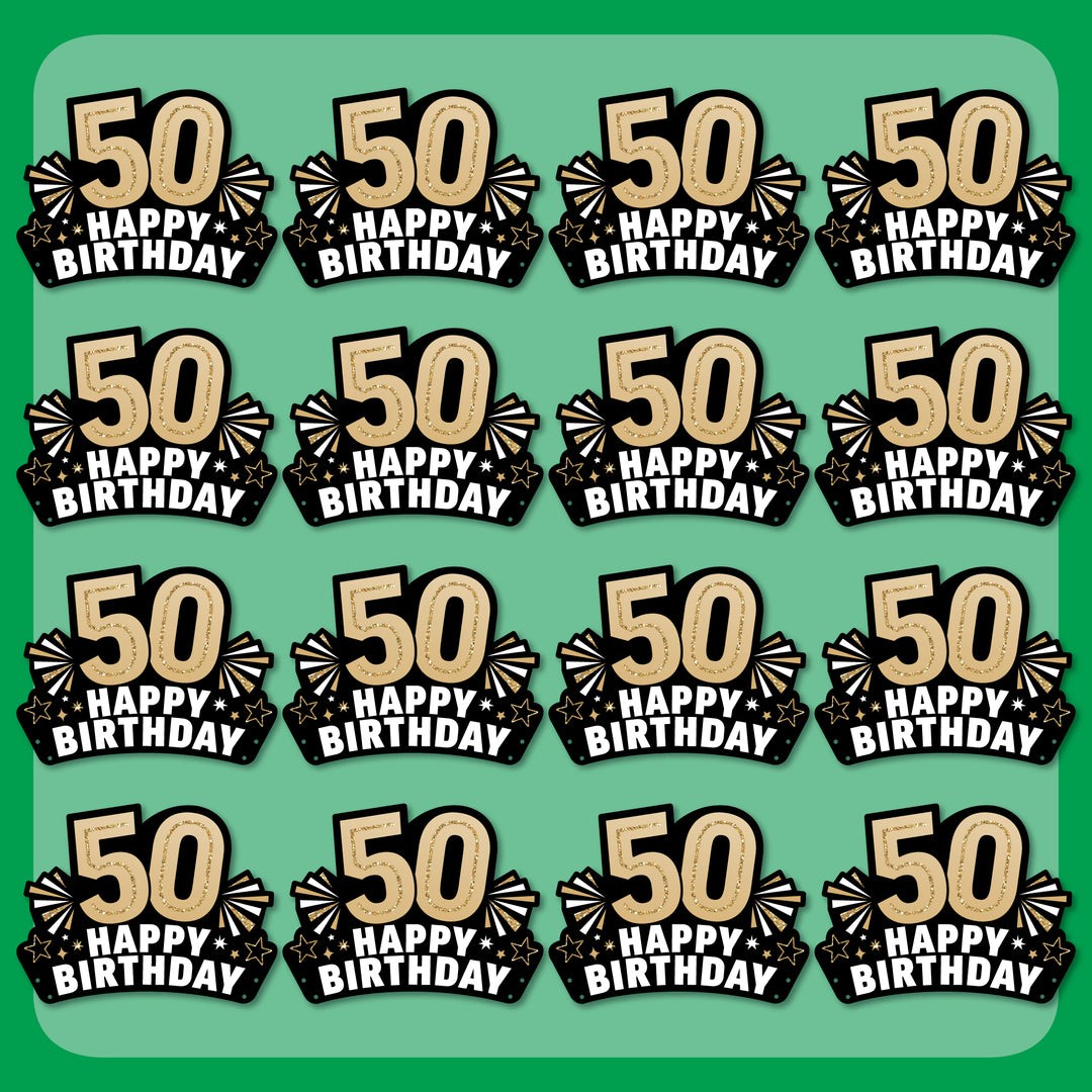 50th Birthday Paper Headbands - 16 Ct