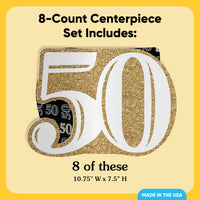 50th Birthday 3D Centerpieces - 8 Ct