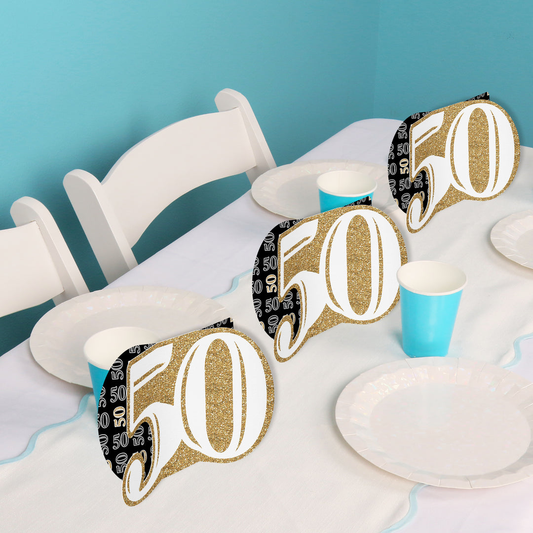 50th Birthday 3D Centerpieces - 8 Ct