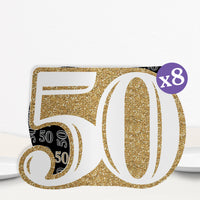 50th Birthday 3D Centerpieces - 8 Ct