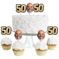 Custom Fun Face 50th Birthday Treat Picks - 24 Ct