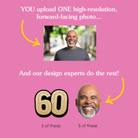 Custom Face Yard Signs - 60th Birthday - 10 Pc