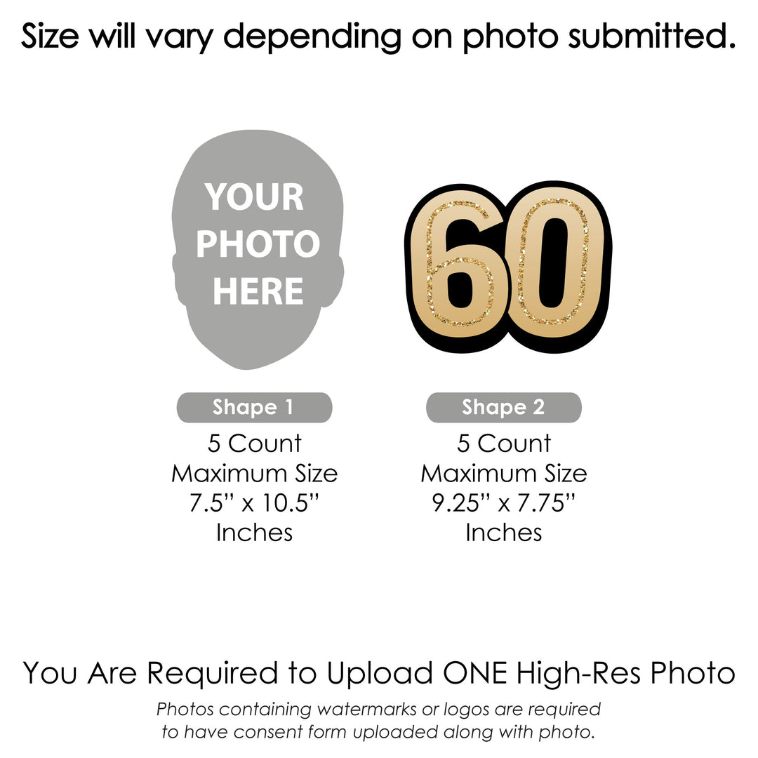 Custom Face Yard Signs - 60th Birthday - 10 Pc