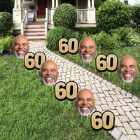 Custom Face Yard Signs - 60th Birthday - 10 Pc