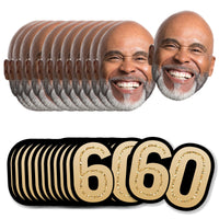 Custom 60th birthday fun face and number mini cutouts