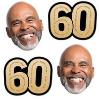 Custom 60th birthday fun face and number cutout party set