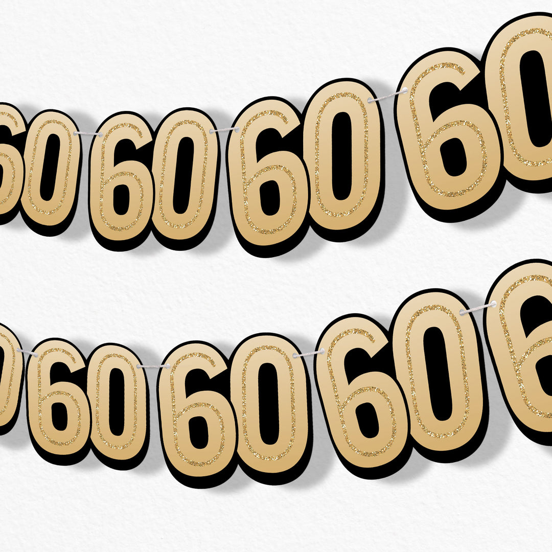 60th Birthday Garland Banner - 15 Pc