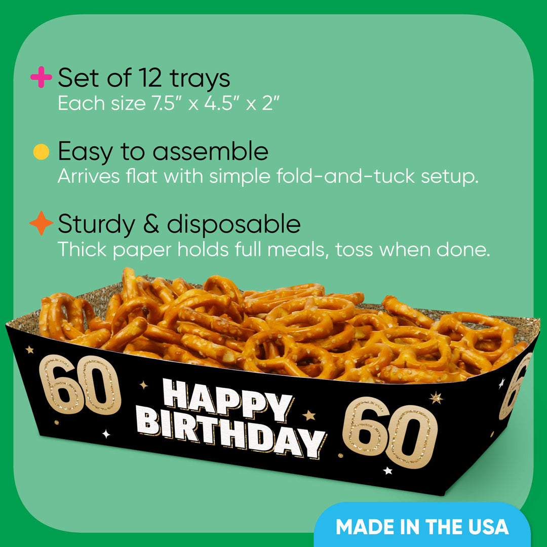 60th Birthday Party Paper Food Trays
