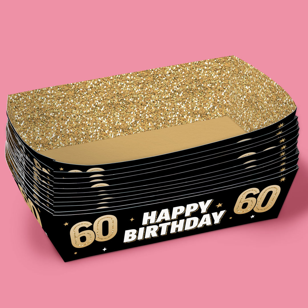 60th Birthday Party Paper Food Trays