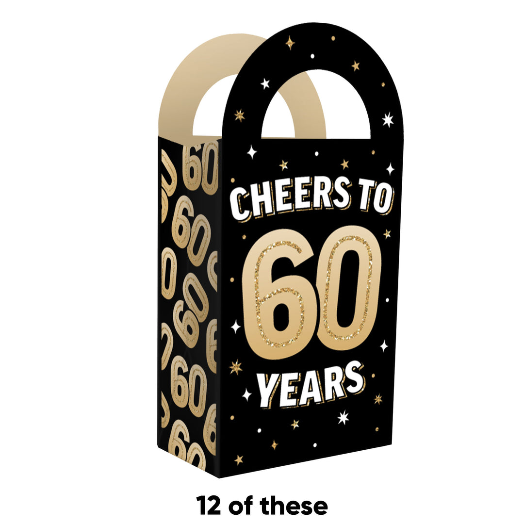 60th Birthday Paper Favor Bags - 12 Ct