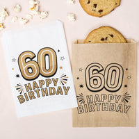 Paper Treat Bags - 60th Birthday - 25 Ct