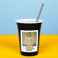 Custom Photo Party Cups - 60th Birthday - 16 Ct