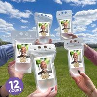 Custom Face  Drink Pouches - 60th Birthday - 12 Ct