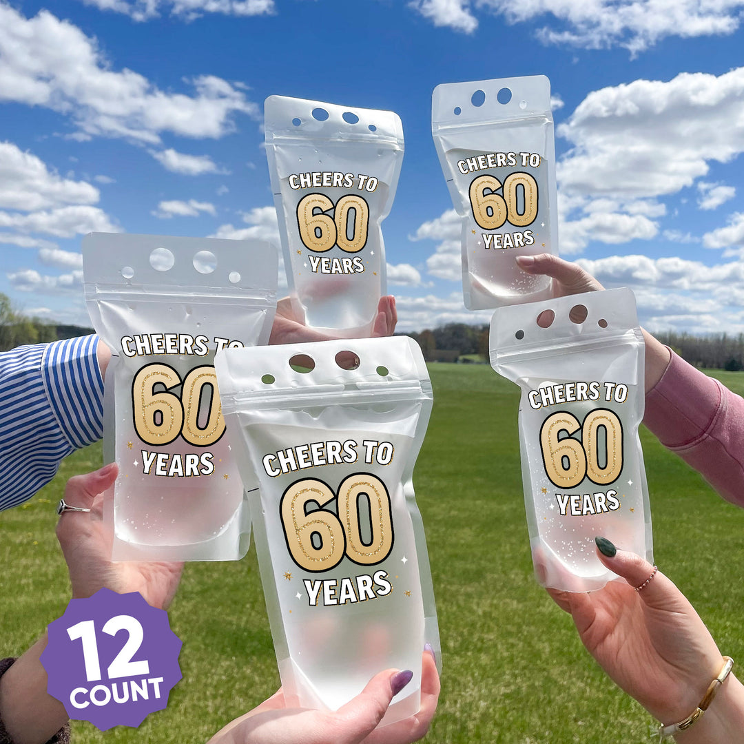 Drink Pouches - 60th Birthday - 12 Ct