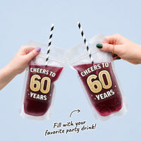 Drink Pouches - 60th Birthday - 12 Ct