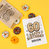 Custom Text Paper Treat Bags - 60th Birthday