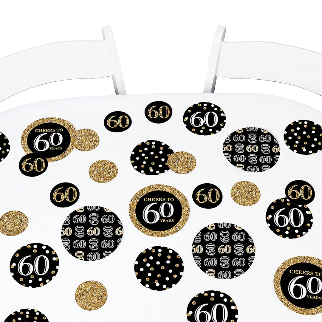 Adult 60th Birthday - Gold - Birthday Party Giant Circle Confetti - Birthday Party Decorations - Large Confetti 27 Count