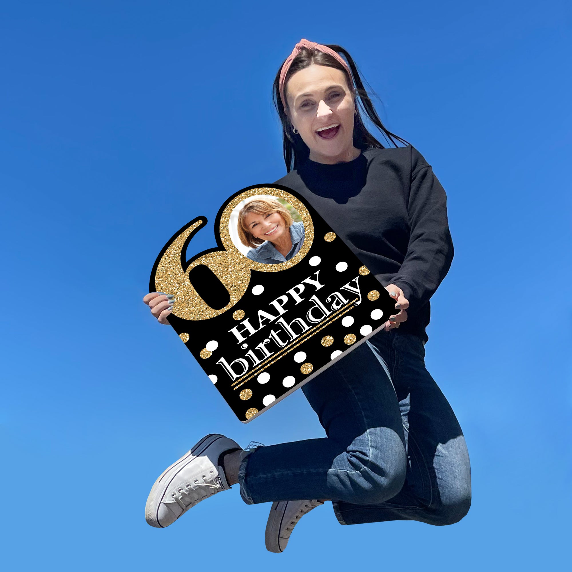 Adult 60th Birthday - Gold - Happy Birthday Giant Greeting Card