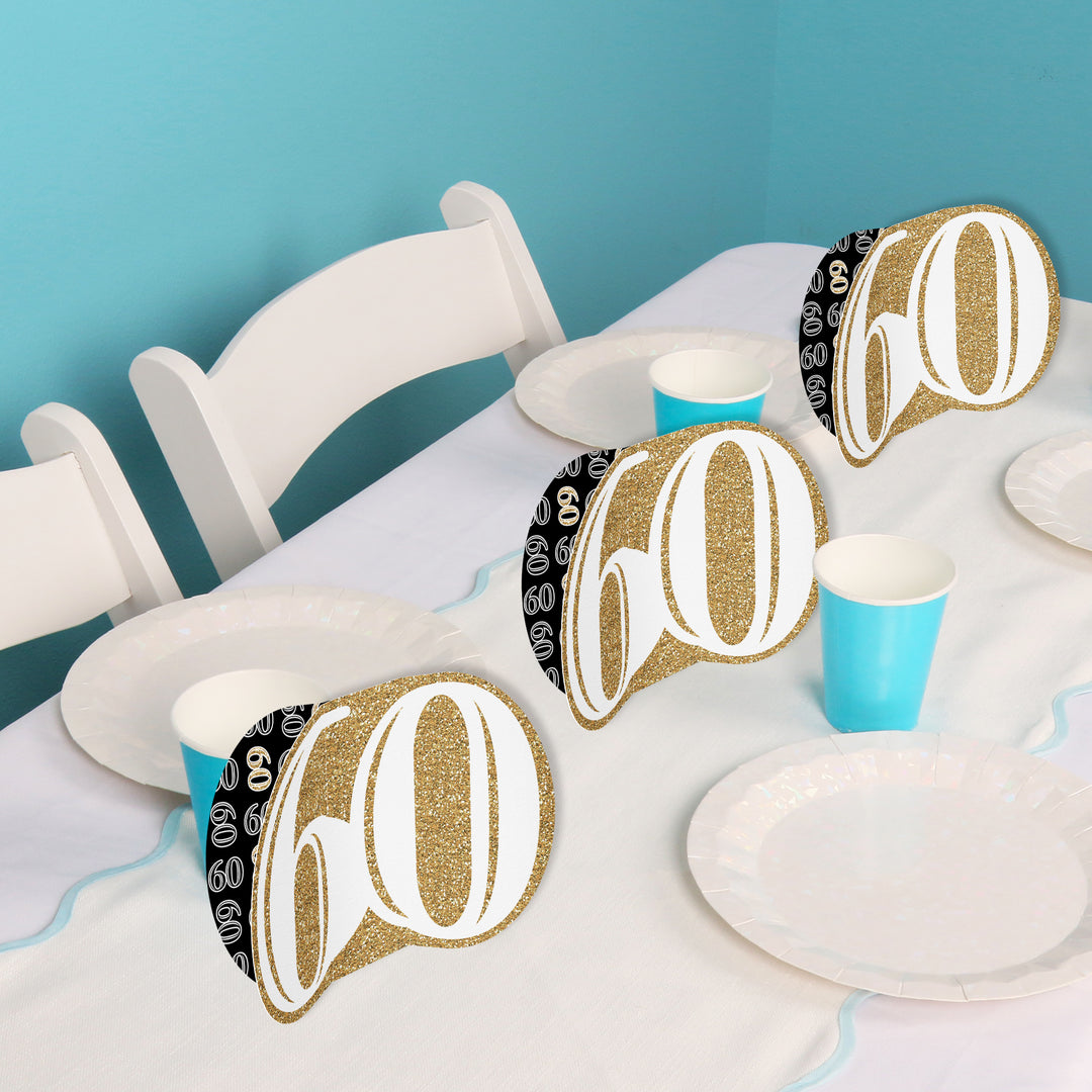 60th Birthday 3D Centerpieces - 8 Ct