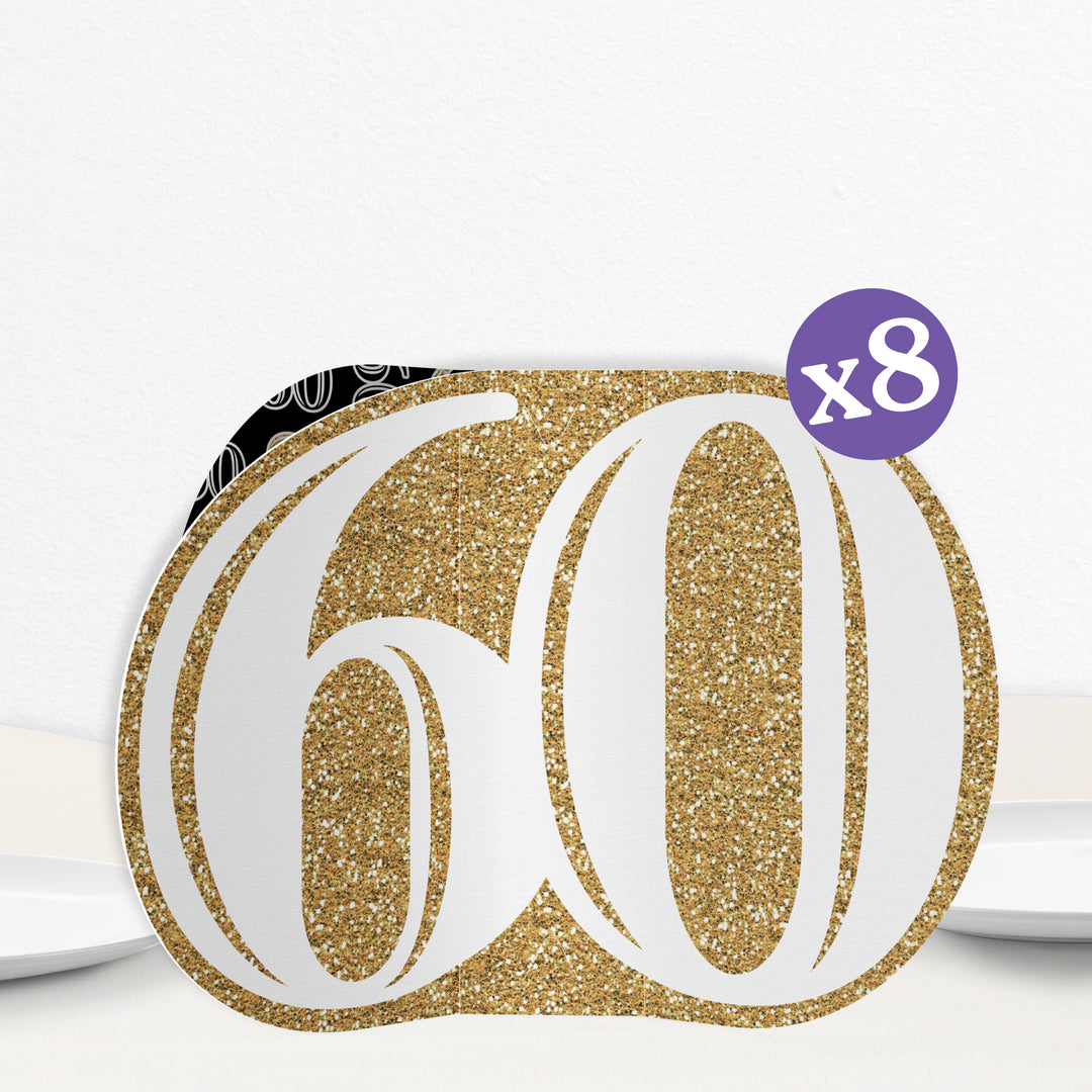 60th Birthday 3D Centerpieces - 8 Ct