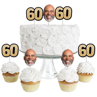 Custom Fun Face 60th Birthday Treat Picks - 24 Ct
