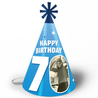 Custom Photo 70th Birthday Cone Hat - 8 Ct