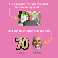 Custom Face Yard Signs - 70th Birthday - 10 Pc