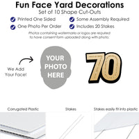 Custom Face Yard Signs - 70th Birthday - 10 Pc