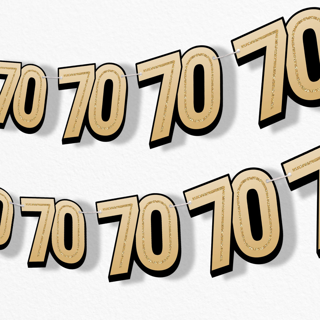 70th Birthday Garland Banner - 15 Pc
