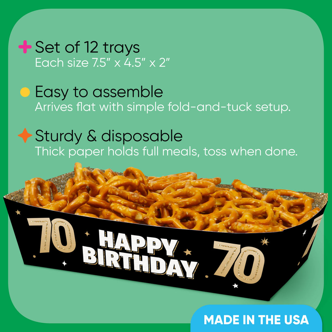 70th Birthday Party Paper Food Trays