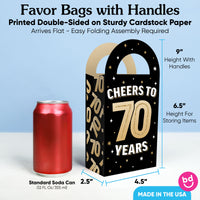 70th Birthday Paper Favor Bags - 12 Ct